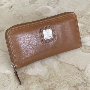 Tignanello Pebbled Leather Zip Around Accordion Wallet Clutch ID CARD Coin Zip